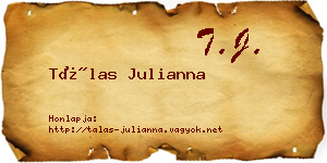 Tálas Julianna névjegykártya